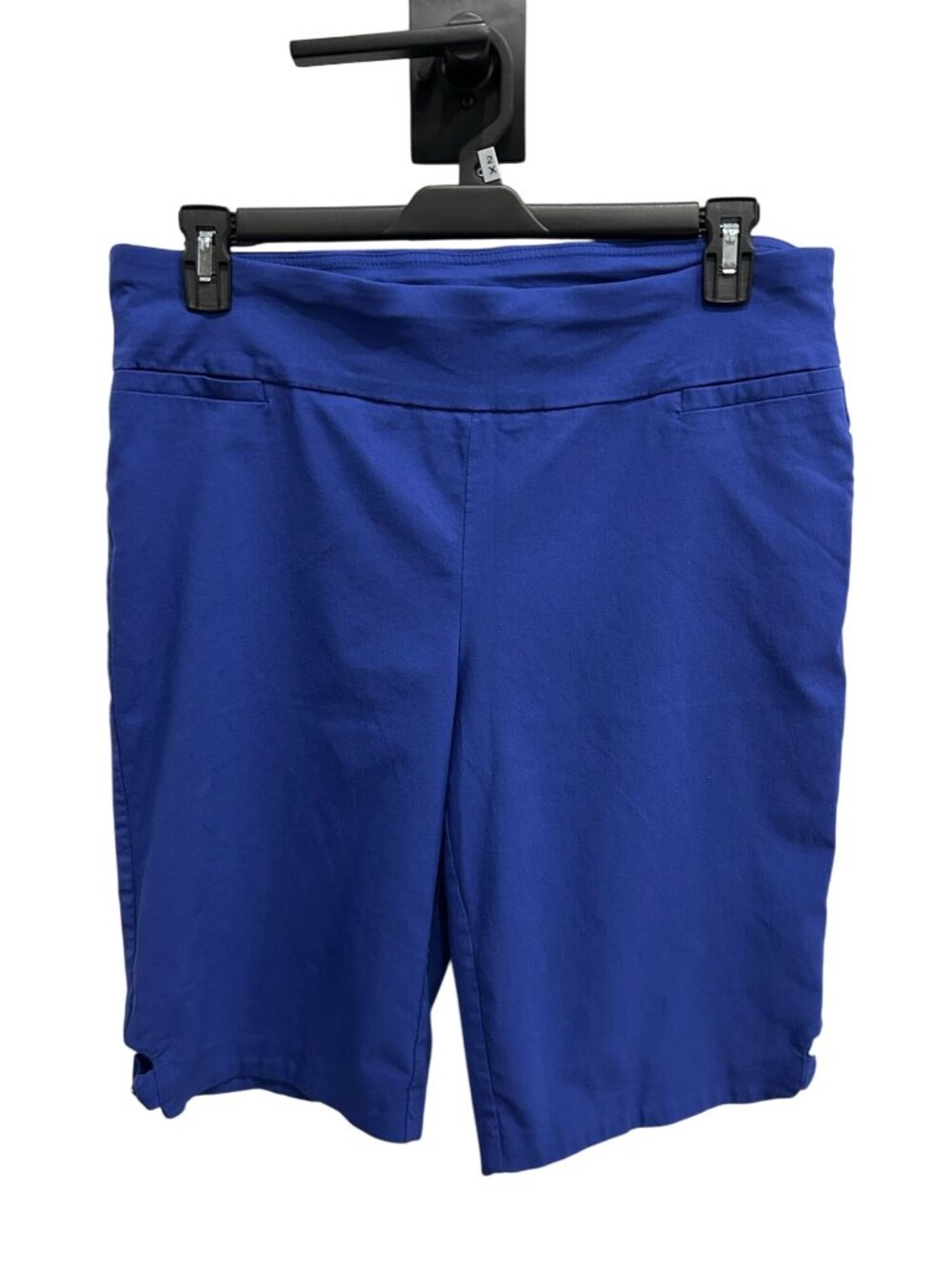 Coral Bay 16 Blue Pull-On Bermuda Shorts Bow Detail Stretch Preppy Whimsical